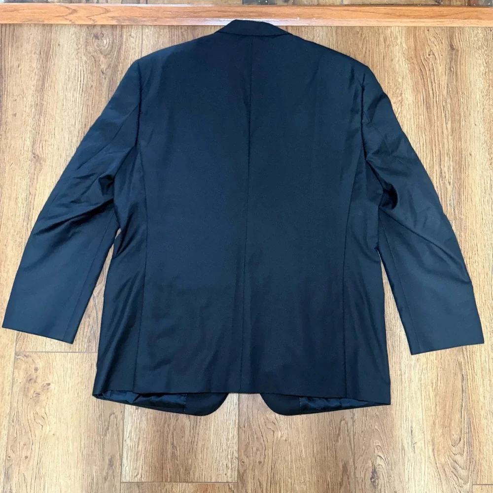 Pronto Uomo Signature Mens 46R Suit Jacket Black Super 120s Wool Made in Italy